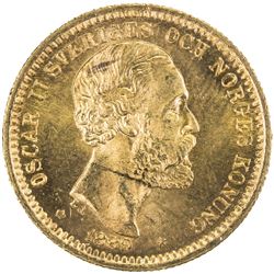 SWEDEN: Oscar II, 1872-1907, AV 20 kronor, 1889. UNC