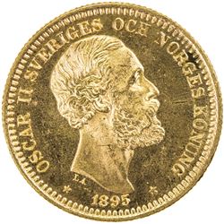 SWEDEN: Oscar II, 1872-1907, AV 20 kronor, 1895. UNC