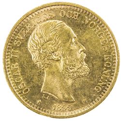 SWEDEN: Oscar II, 1872-1907, AV 20 kronor, 1899. UNC