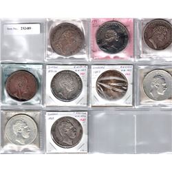SWEDEN: Lot of 9 riksdalers
