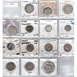 SWEDEN:LOT of 14 silver coins