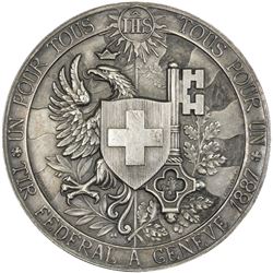 GENEVA: AR medal, 1887. AU-UNC