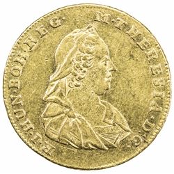 TRANSYLVANIA: Maria Theresa, 1740-1780, AV 2 ducats (6.94g), Karlsburg, 1773-HG. EF-AU