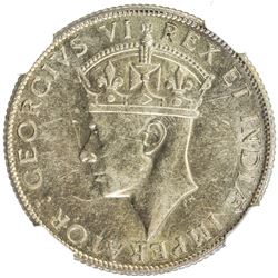 EAST AFRICA: George VI, 1936-1952, AR shilling, 1941-I. NGC AU58