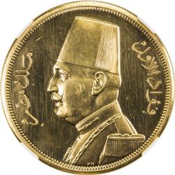 EGYPT: Fuad, 1922-1936, AV 500 piastres, 1932/AH1351. NGC PF62