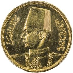 EGYPT: Farouk, 1936-1952, AV 500 piastres, 1938/AH1357. PCGS UNC