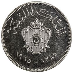 LIBYA: Idris, 1951-1969, 100 milliemes, 1965/AH1385. PCGS SP66