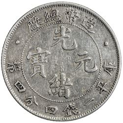CHINA: Kuang Hsu, 1875-1908, AR 20 cents, CD1908. PCGS EF