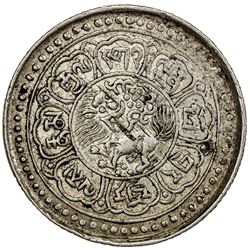 TIBET: AR 5 sho (8.85g), Dode mint, year 15-52 (1918). PCGS AU55
