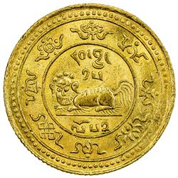 TIBET: AV 20 tam srang (11.32g), Gser Khang mint, year 15-52 (1918). PCGS AU58