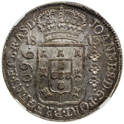 BRAZIL: Joao, regent, 1799-1816, AR 960 reis, 1813-R. NGC MS61