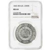 Image 3 : BRAZIL: Pedro II, 1831-1889, AR 2000 reis, 1865. NGC MS64
