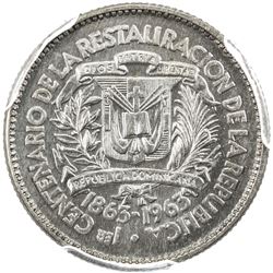 DOMINICAN REPUBLIC: Republic, AR 10 centavos, 1963. PCGS SP