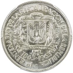 DOMINICAN REPUBLIC: Republic, AR 25 centavos, 1963. PCGS SP