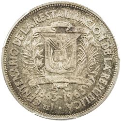 DOMINICAN REPUBLIC: Republic, AR 1/2 peso, 1963. PCGS SP