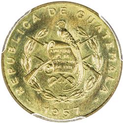 GUATEMALA: Republic, 1 centavo, 1957. PCGS SP