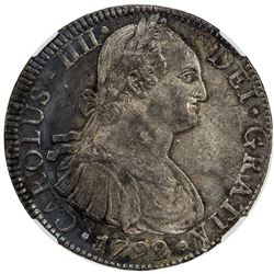 MEXICO: Carlos IV, 1788-1808, AR 8 reales, 1792-Mo. NGC AU