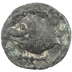 PANDYAS OF MADURA: Second Pandya Empire, ca. 590-920, AE unit (2.34g). F