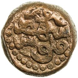 MUGHAL: Akbar I, 1556-1605, AE dam (20.41g), Saharanpur, IE38. VF