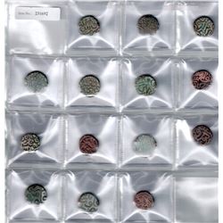 MUGHAL: Akbar I, 1556-1605, LOT of 14 copper dams