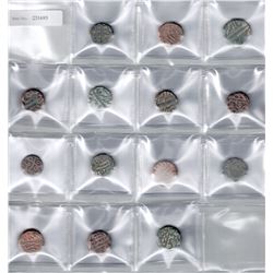 MUGHAL: Akbar I, 1556-1605, LOT of 14 copper