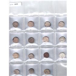 MUGHAL:LOT of 15 silver rupees