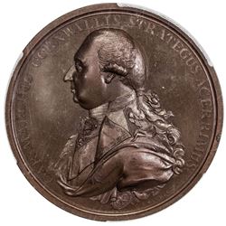 BRITISH INDIA: bronze medal, 1792, choice glossy surfaces, finest graded, PCGS MS65