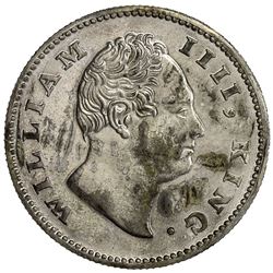 BRITISH INDIA: William IV, 1830-1837, AR 1/2 rupee, 1835(c). PCGS PF65