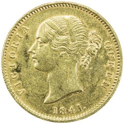 BRITISH INDIA: Victoria, Queen, 1837-1876, AV mohur (11.63g), 1841(c). EF