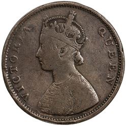 BRITISH INDIA: Victoria, Queen, 1837-1876, AE 1/2 anna, ND