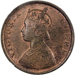 BRITISH INDIA: Victoria, Queen, 1837-1876, AE 1/2 anna, 1862(b)