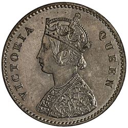 BRITISH INDIA: Victoria, Queen, 1837-1876, AR 2 annas, 1862(b). PCGS PF64