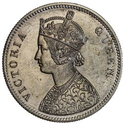 BRITISH INDIA: Victoria, Empress, 1876-1901, AR rupee, 1876. PCGS PF64