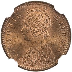 BRITISH INDIA: Victoria, Empress, 1876-1901, AE 1/12 anna, 1898(c). NGC MS64