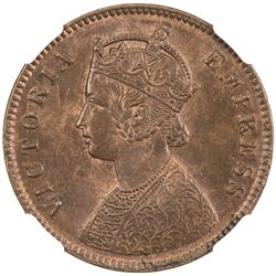 BRITISH INDIA: Victoria, Empress, 1876-1901, 1/4 anna, 1884-C. NGC MS63