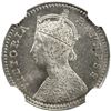 Image 1 : BRITISH INDIA: Victoria, Empress, 1876-1901, AR 2 annas, 1878(c). NGC MS63