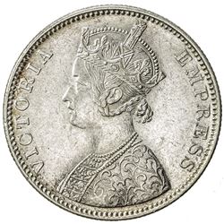 BRITISH INDIA: Victoria, Empress, 1876-1901, AR rupee, 1887-B. EF-AU