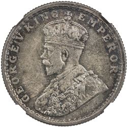BRITISH INDIA: George V, 1910-1936, AR 1/2 rupee, 1914(b). NGC MS65