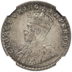 BRITISH INDIA: George V, 1910-1936, AR 1/2 rupee, 1928(b). NGC MS66