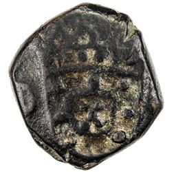 DIU: Don Pedro, regent, 1667-1683, AE bazaruco (3.86g), 1670. VF