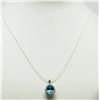 Image 2 : 14K WHITE GOLD DIAMOND AND TOPAZ PENDANT. INSURANCE $3566
