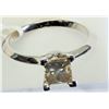 Image 2 : 14K WHITE GOLD CLAW SET KNIFE EDGE STYLE DIAMOND RING. INSURANCE $10950