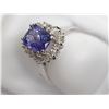 Image 2 : 14K WHITE GOLD BLUE SAPPHIRE AND DIAMOND RING. INSURANCE VALUE $5450