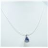 Image 2 : 14K WHITE GOLD TANZANITE & DIAMOND PENDANT INSURANCE. $1188