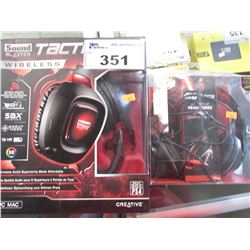 SOUND BLASTER WIRELESS TACTIC 3D 2.0 RAGE HEADSET/IHOME STARWARS HEADPHONES