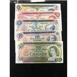 BANK OF CANADA MULTI-COLOUR LOT OF 5 NOTES!