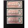 Image 1 : 1954 BANK OF $2 NOTES LOT OF 3 NTES!