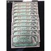 Image 1 : 1967 BANK OF CANADA $1 NOTES LOT OF 10 NOTES!!