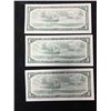Image 2 : 1954 BANK OF CANADA $1 NOTES! 3 IN SEQUENCE!