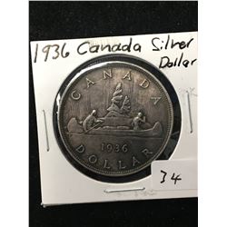 1936 CANADA SILVER DOLLAR!